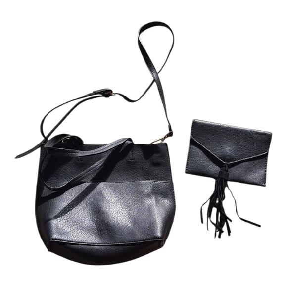 Anthropologie Handbags - Anthropologie Black Shoulder Bag Set